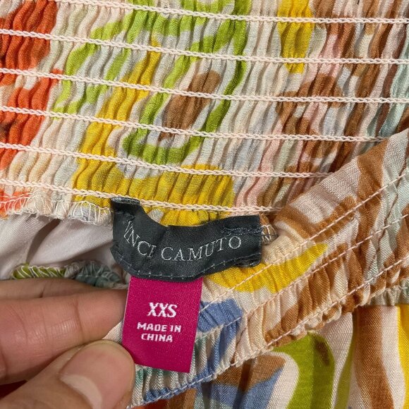 NEW Vince Camuto Paisley Womens XXS Printed Tiered Pull-On Vanilla Creme - Picture 5 of 9